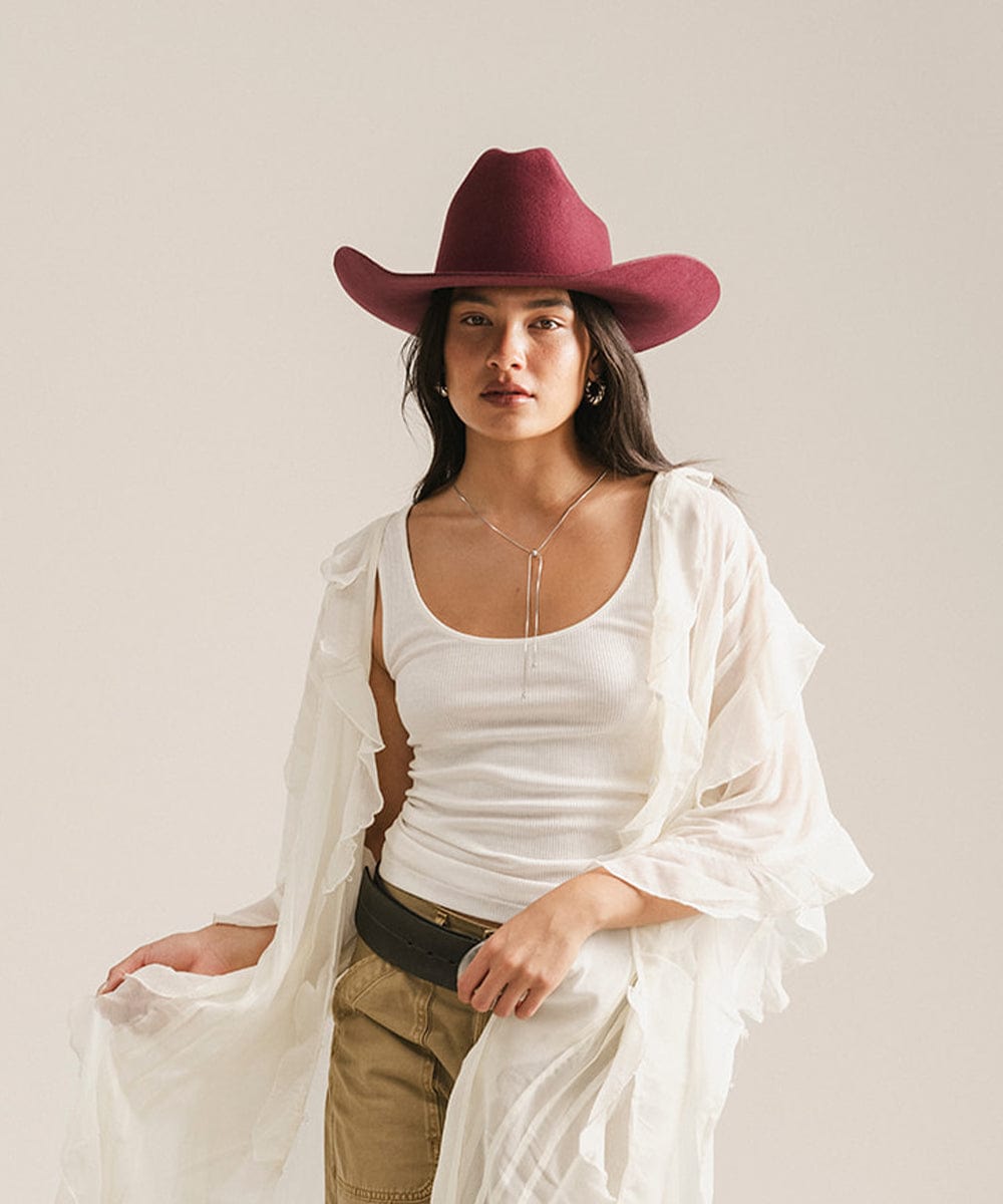 Teddy Cattleman Cowboy Hat – Wide Brim Felt Western Hat for Women