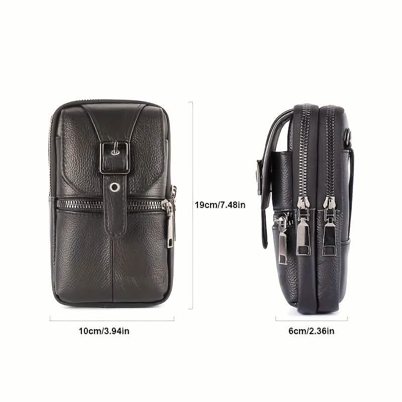 Men's Genuine Leather Waist Bag Wallet