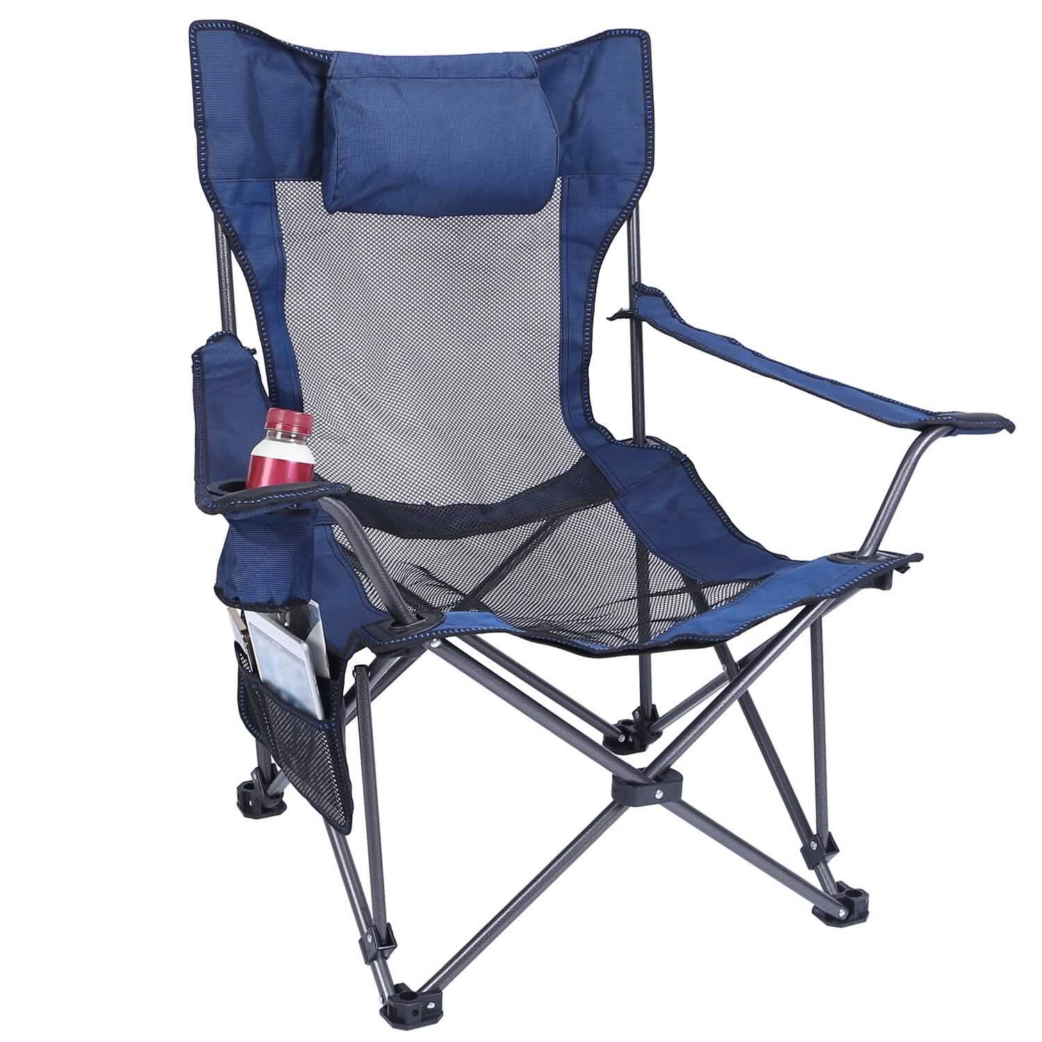 Foldable Camping Chair — Heavy Duty 330 lb Capacity, Reclining Backrest, 600D Oxford | Carry Bag Included