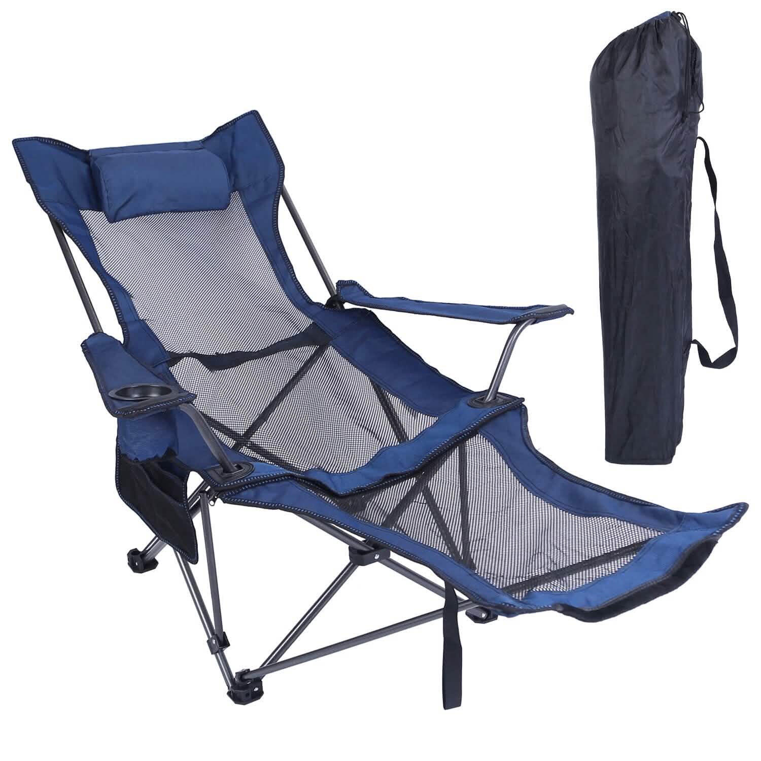 Foldable Camping Chair — Heavy Duty 330 lb Capacity, Reclining Backrest, 600D Oxford | Carry Bag Included