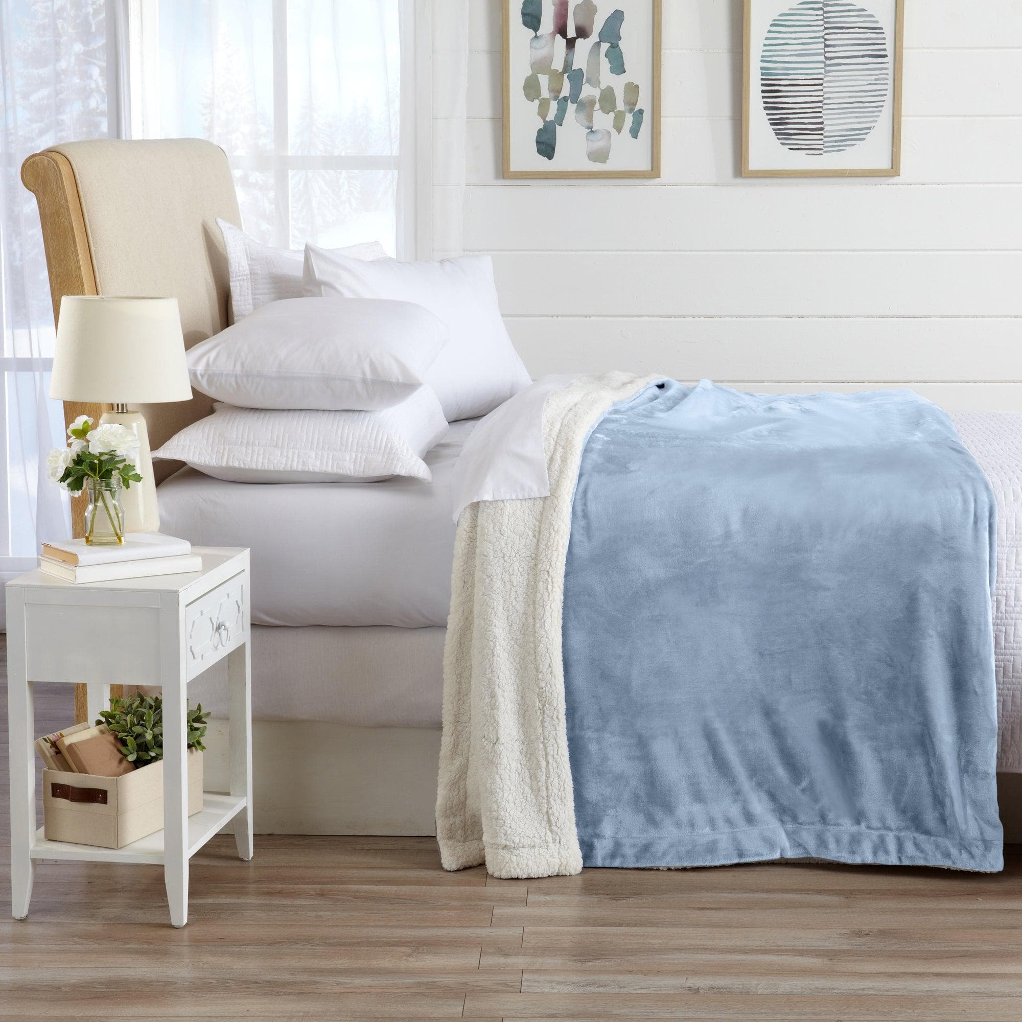 Velvet Plush Sherpa Throw Blanket — Reversible, Soft & Cozy | Multiple Colors & Patterns