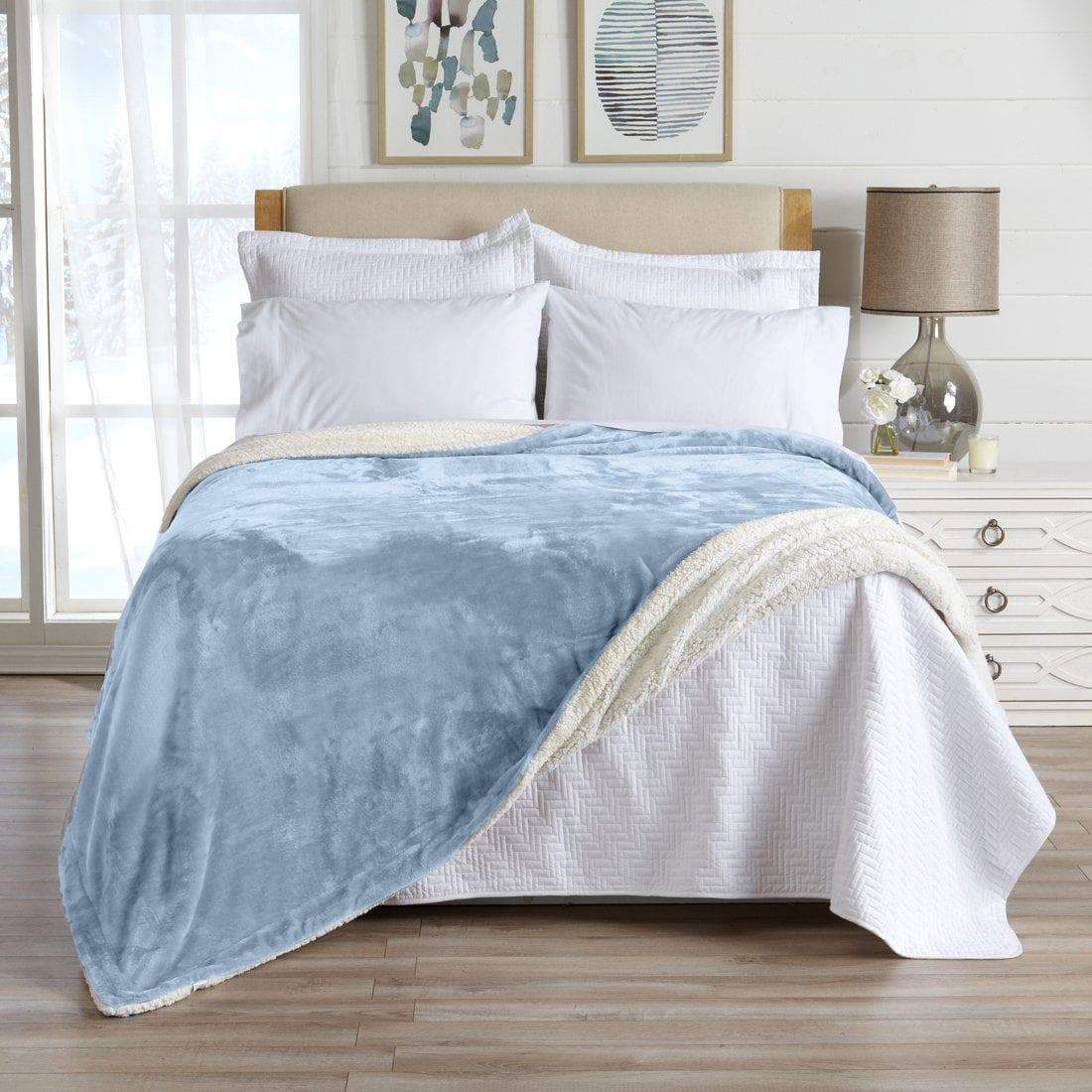 Velvet Plush Sherpa Throw Blanket — Reversible, Soft & Cozy | Multiple Colors & Patterns