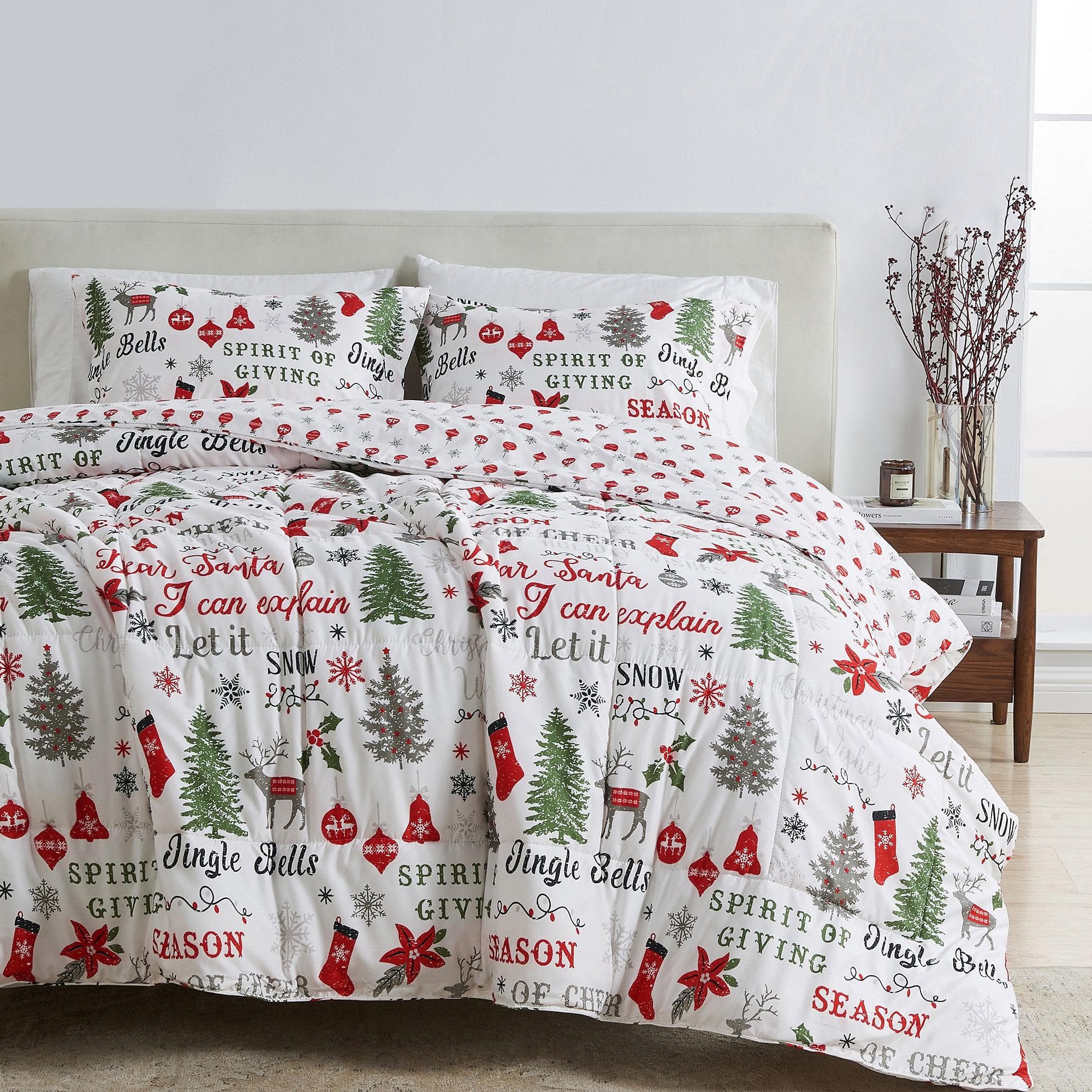 Reversible Comforter Set — Brushed Microfiber, Down Alternative Fill | Two Looks in One