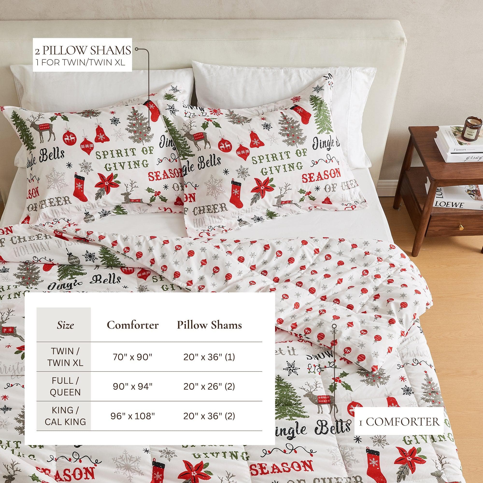 Reversible Comforter Set — Brushed Microfiber, Down Alternative Fill | Two Looks in One
