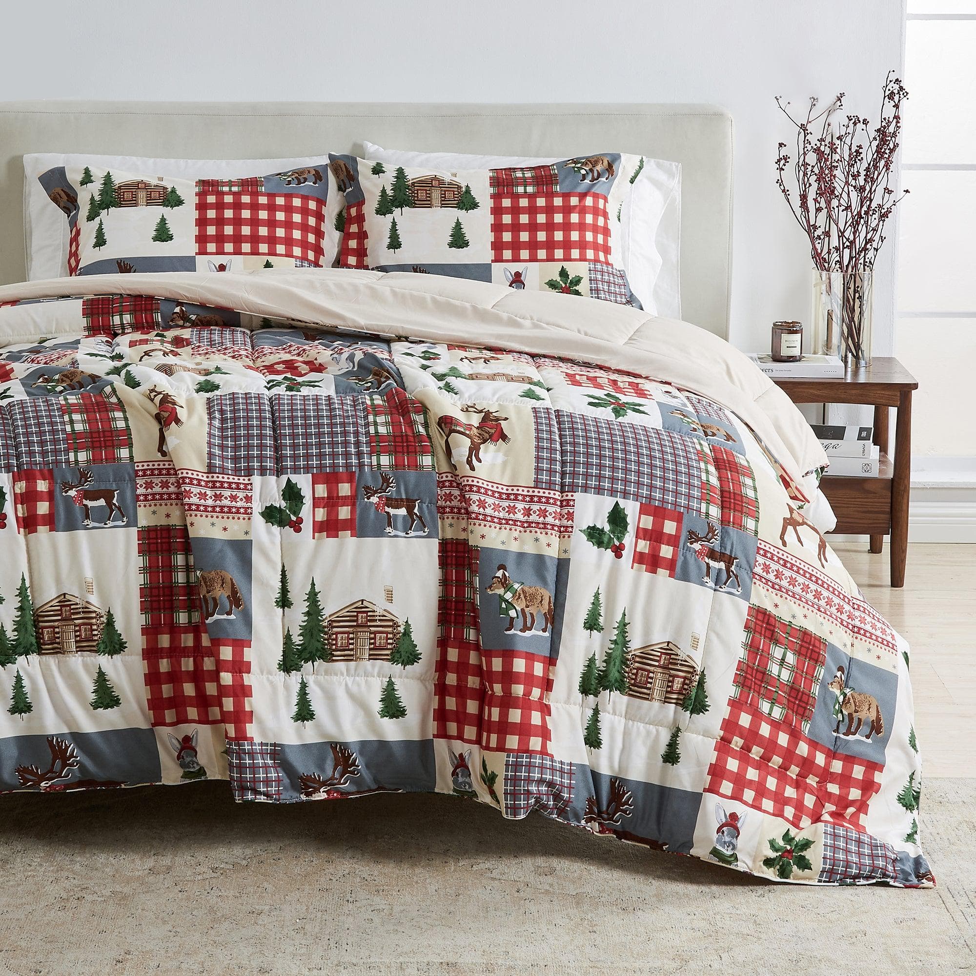Reversible Comforter Set — Brushed Microfiber, Down Alternative Fill | Two Looks in One