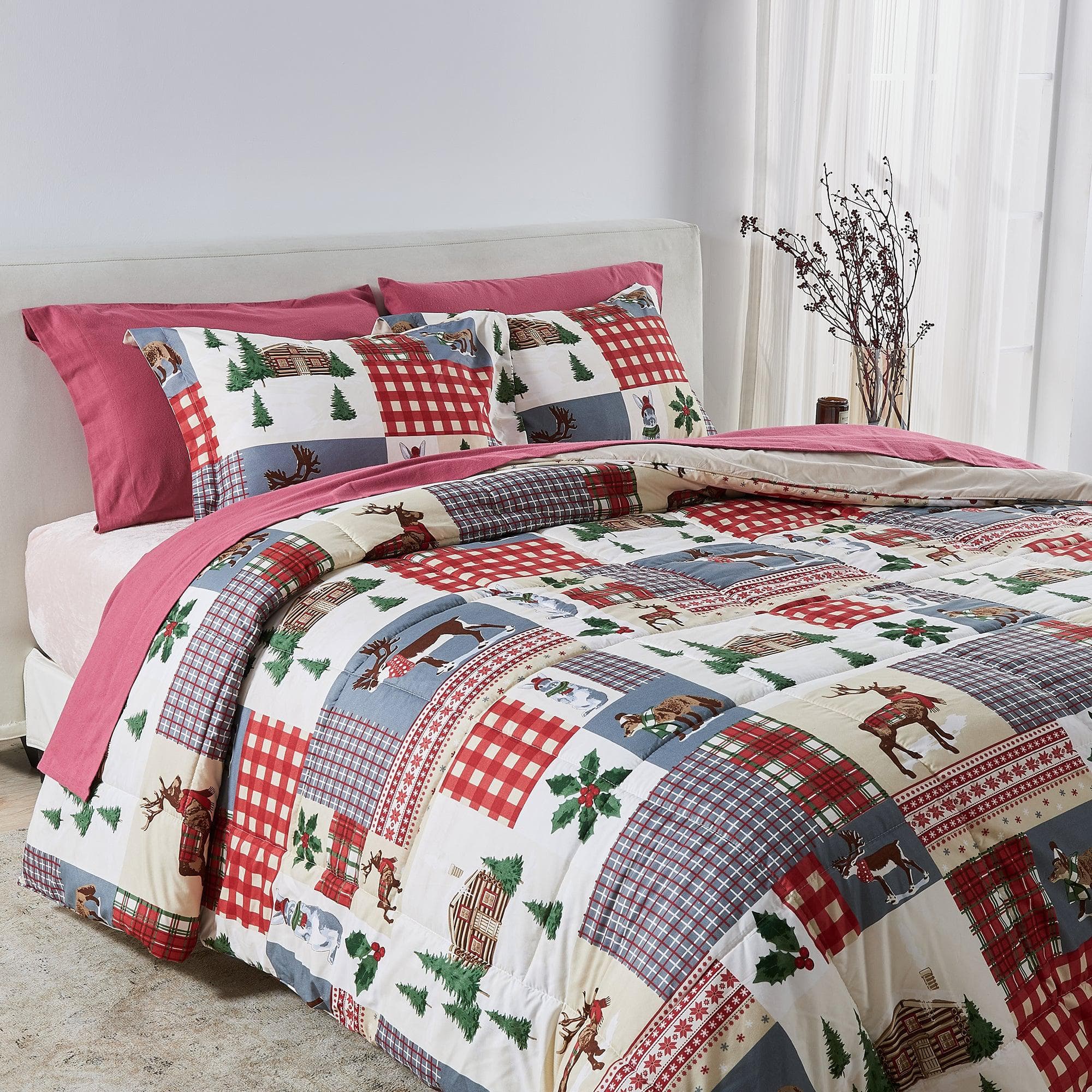 Reversible Comforter Set — Brushed Microfiber, Down Alternative Fill | Two Looks in One