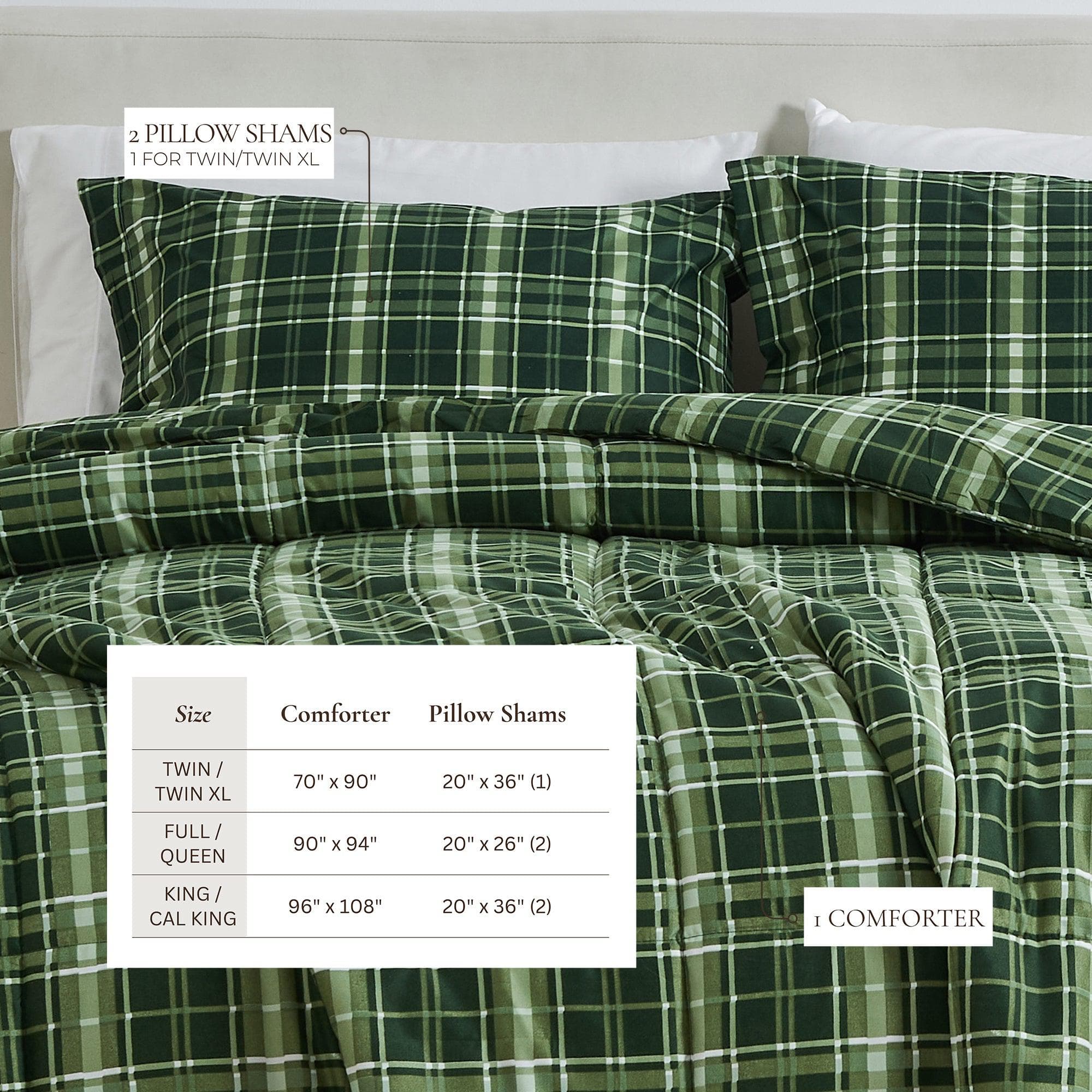 Reversible Comforter Set — Brushed Microfiber, Down Alternative Fill | Two Looks in One