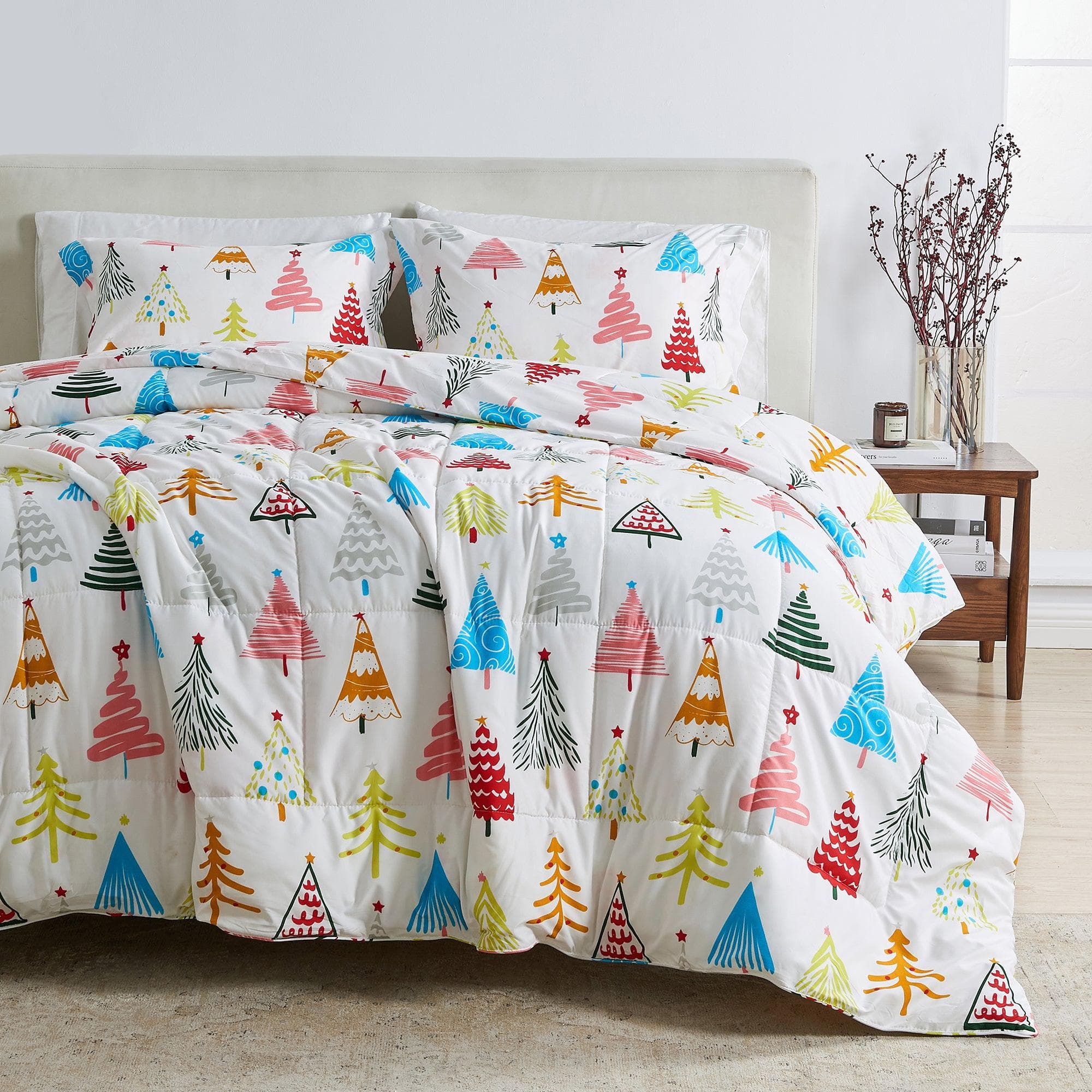 Reversible Comforter Set — Brushed Microfiber, Down Alternative Fill | Two Looks in One