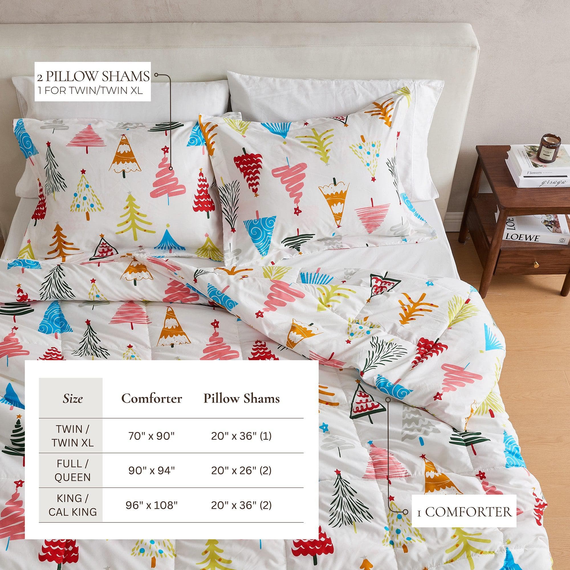 Reversible Comforter Set — Brushed Microfiber, Down Alternative Fill | Two Looks in One