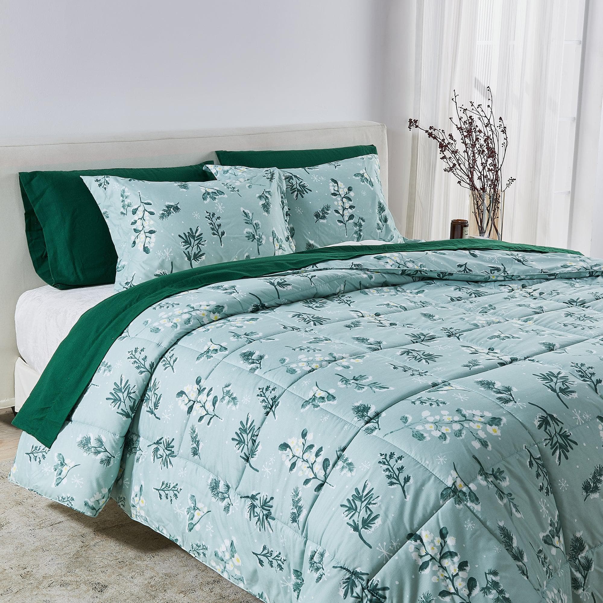 Reversible Comforter Set — Brushed Microfiber, Down Alternative Fill | Two Looks in One