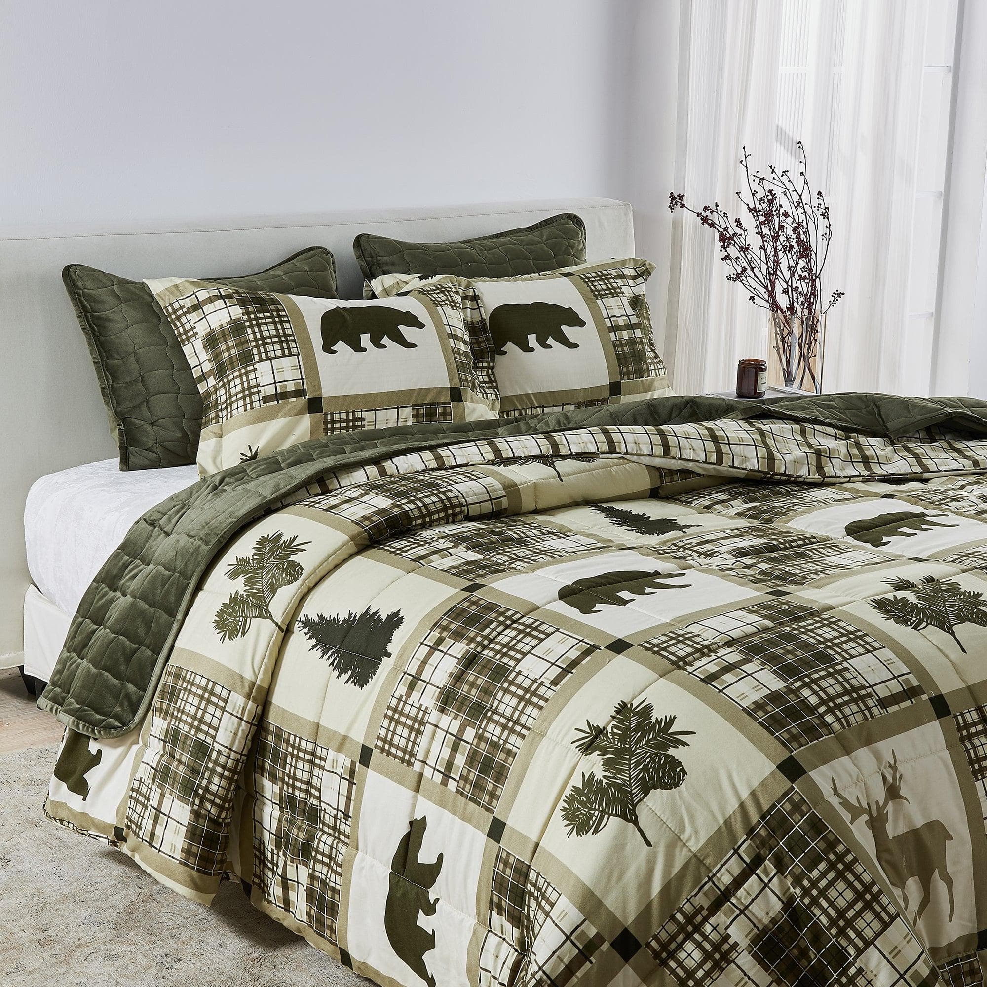 Reversible Comforter Set — Brushed Microfiber, Down Alternative Fill | Two Looks in One