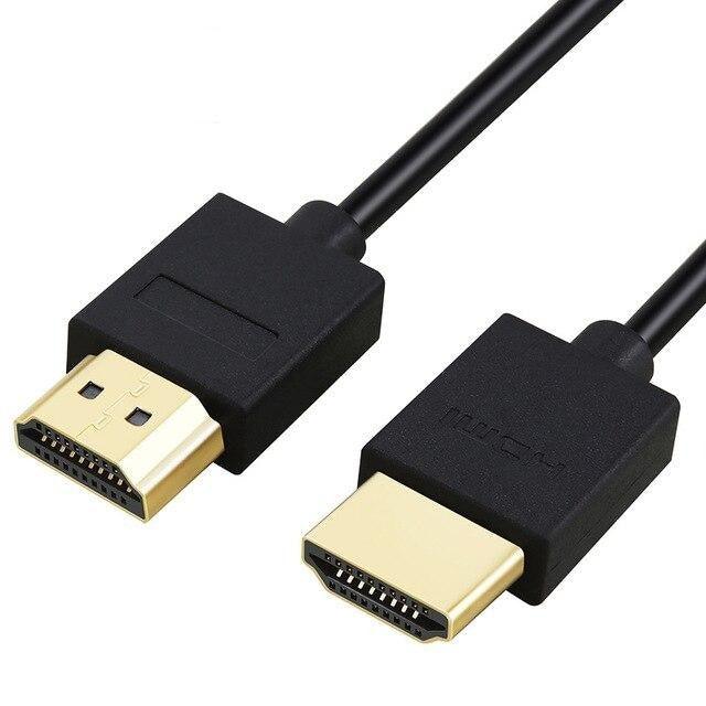 HDMI cable with gold connectors on a white background