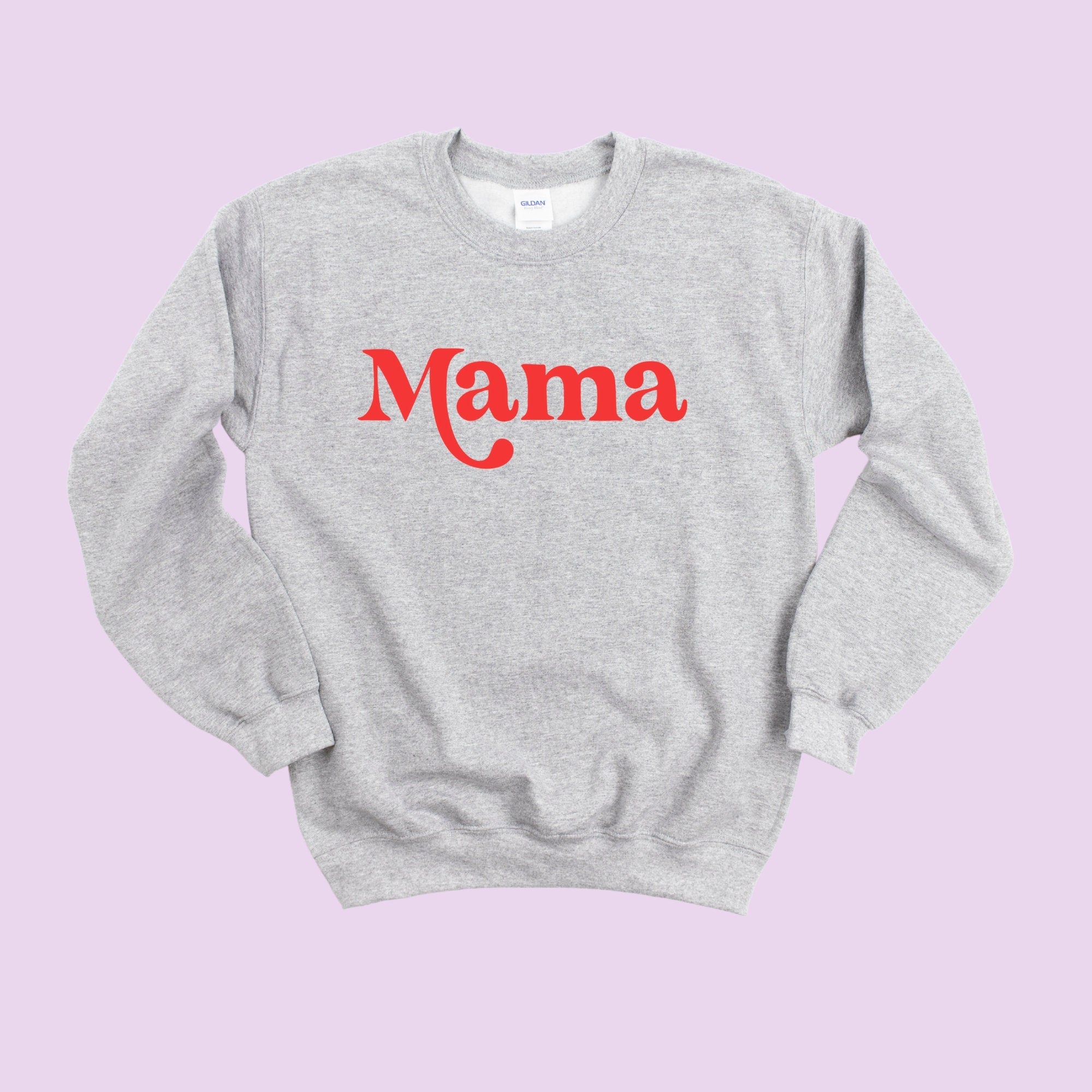 Mama & Mama’s Sweet Heart Matching Sweatshirt Set – Adult & Toddler/Youth Grey Crewneck