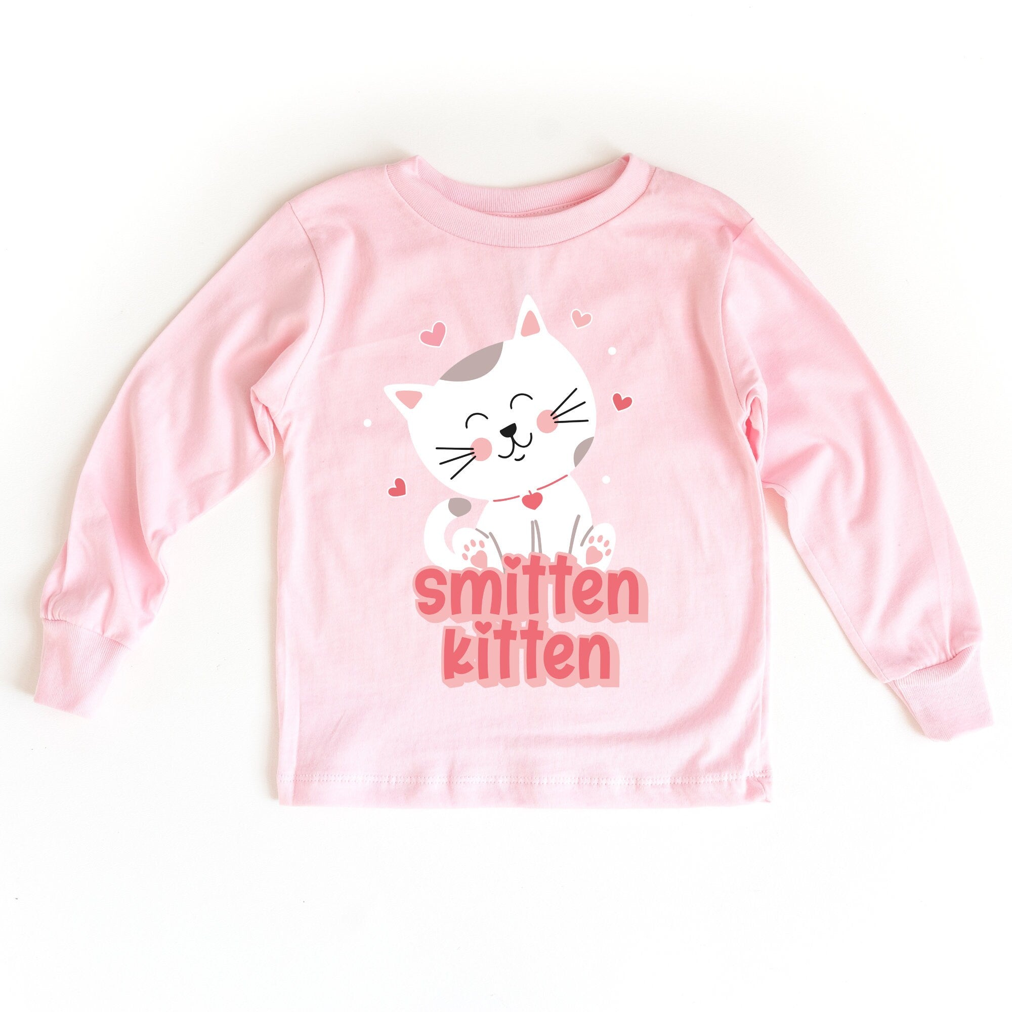 Smitten Kitten Long Sleeve Kids Graphic Tee – Toddler & Youth Shirt