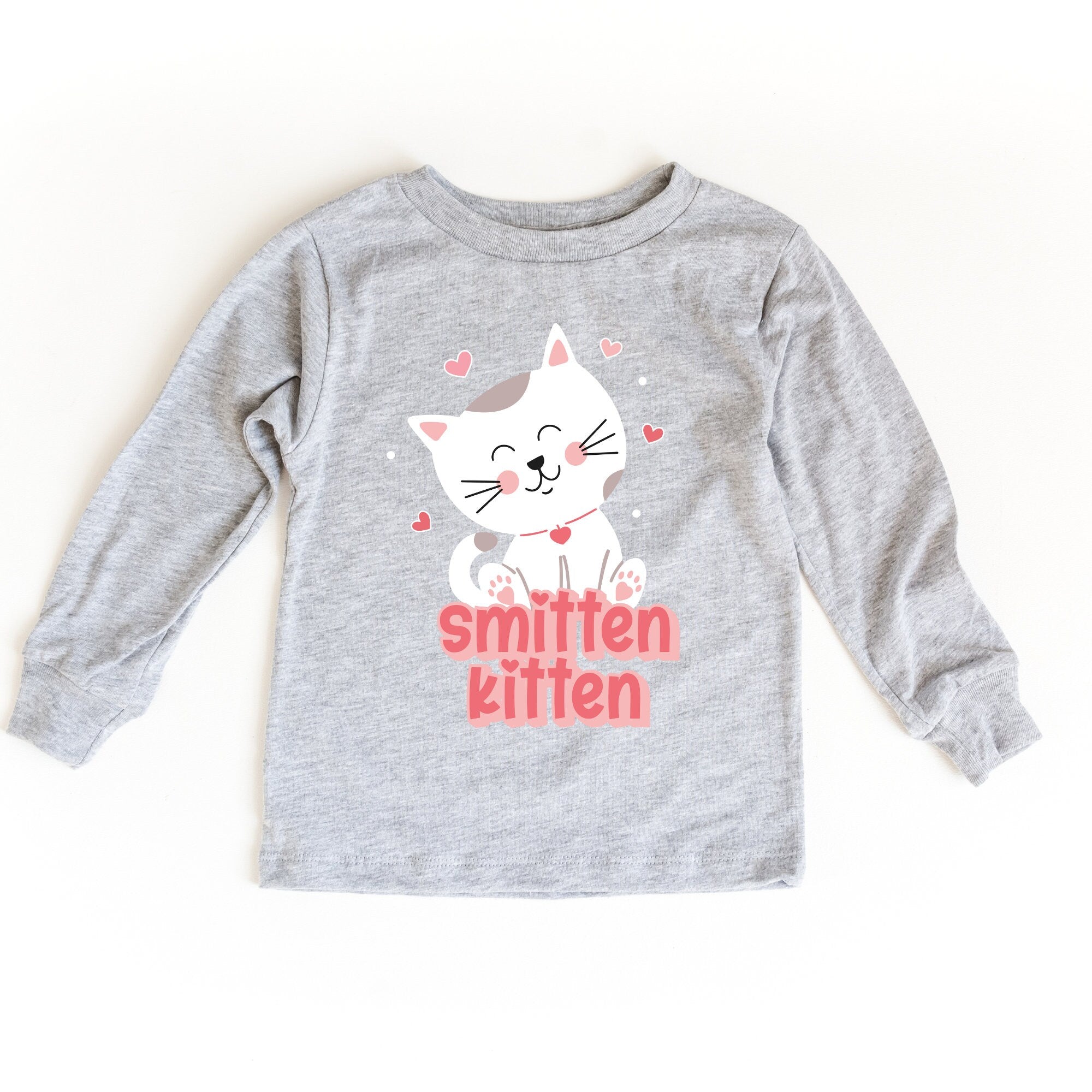 Smitten Kitten Long Sleeve Kids Graphic Tee – Toddler & Youth Shirt