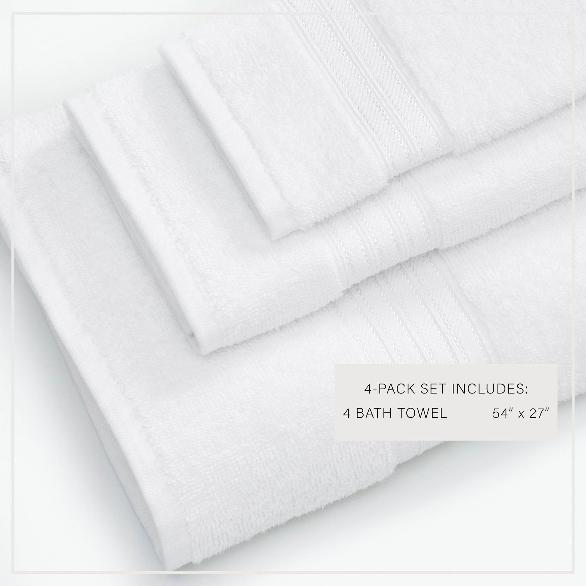 Feather Spun Cotton Bath Towels — Soft, Quick-Dry & Lightweight | Classic Bordered Style
