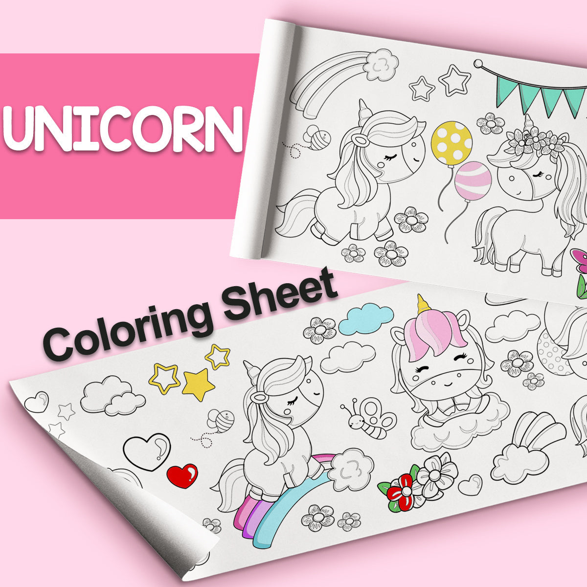 GIANT Coloring Paper Activity Roll for Kids, 24"x100", Summer