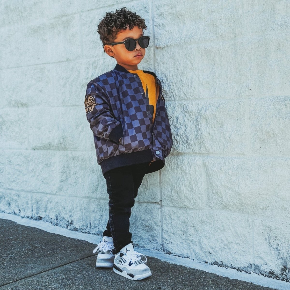 Kids Waterproof Letterman Jacket — Checkers | Little Rad Things