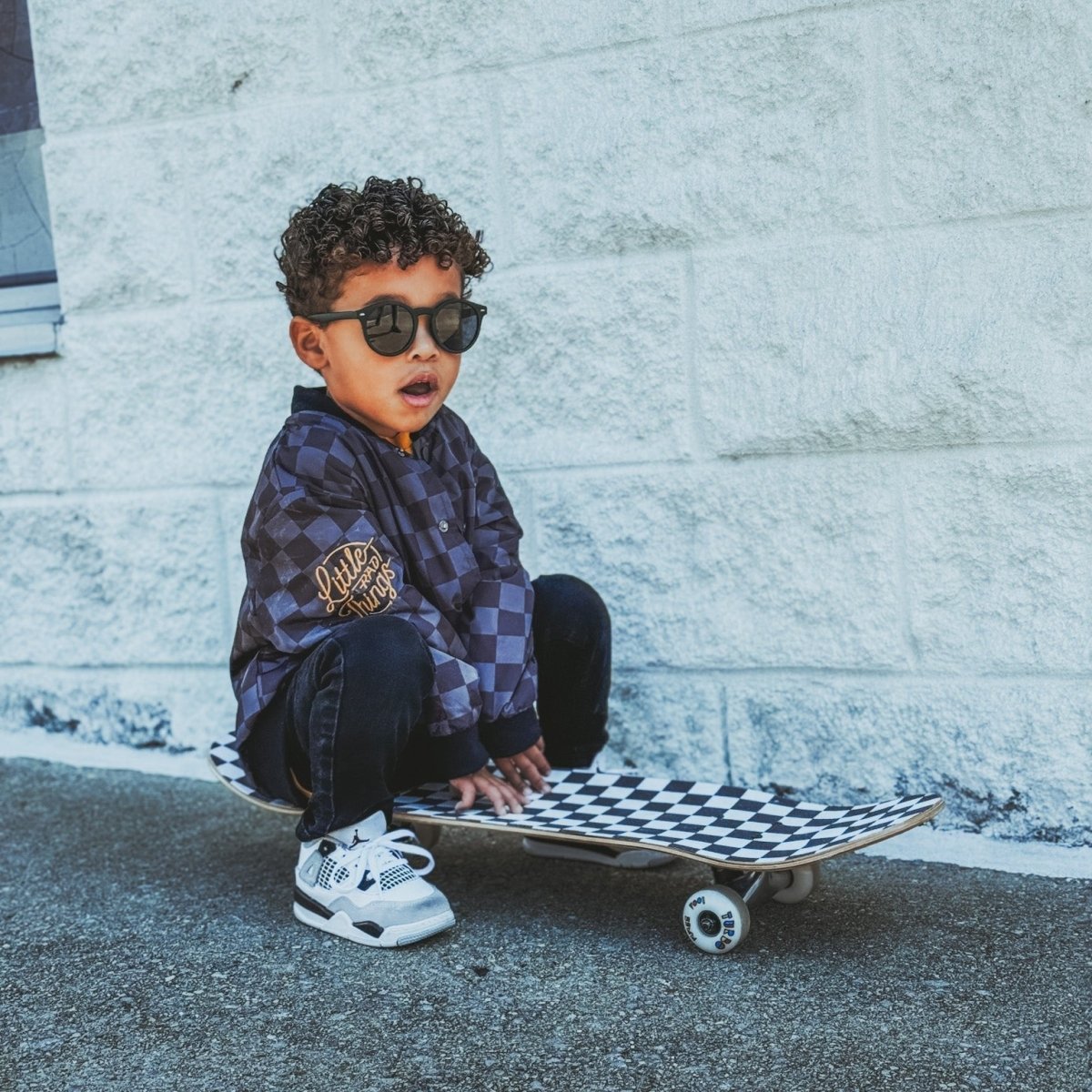 Kids Waterproof Letterman Jacket — Checkers | Little Rad Things