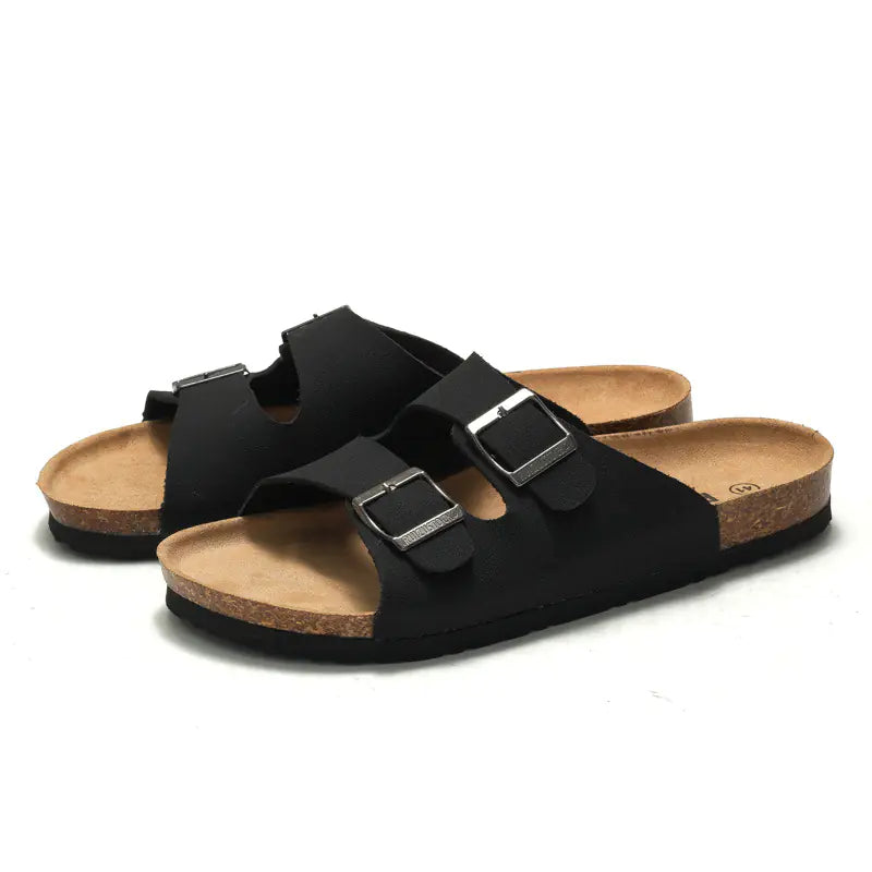 Men's & Women's Cork-Style Beach Sandals – Lightweight PU Slip-On | Sizes 35–45