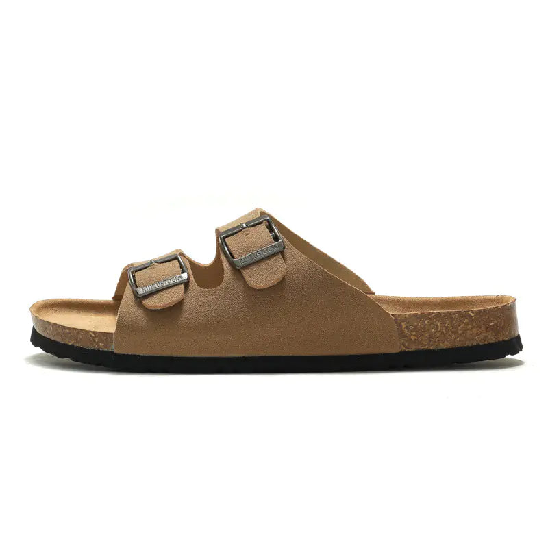 Men's & Women's Cork-Style Beach Sandals – Lightweight PU Slip-On | Sizes 35–45