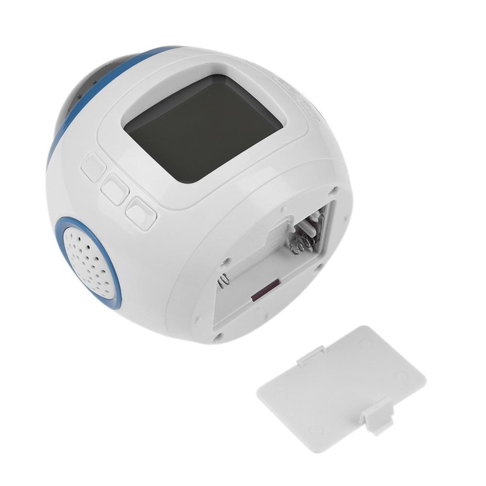 White electronic device with a screen and buttons on a white background