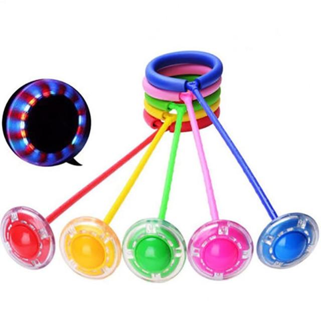 Colorful ring toss game with rings on a white background