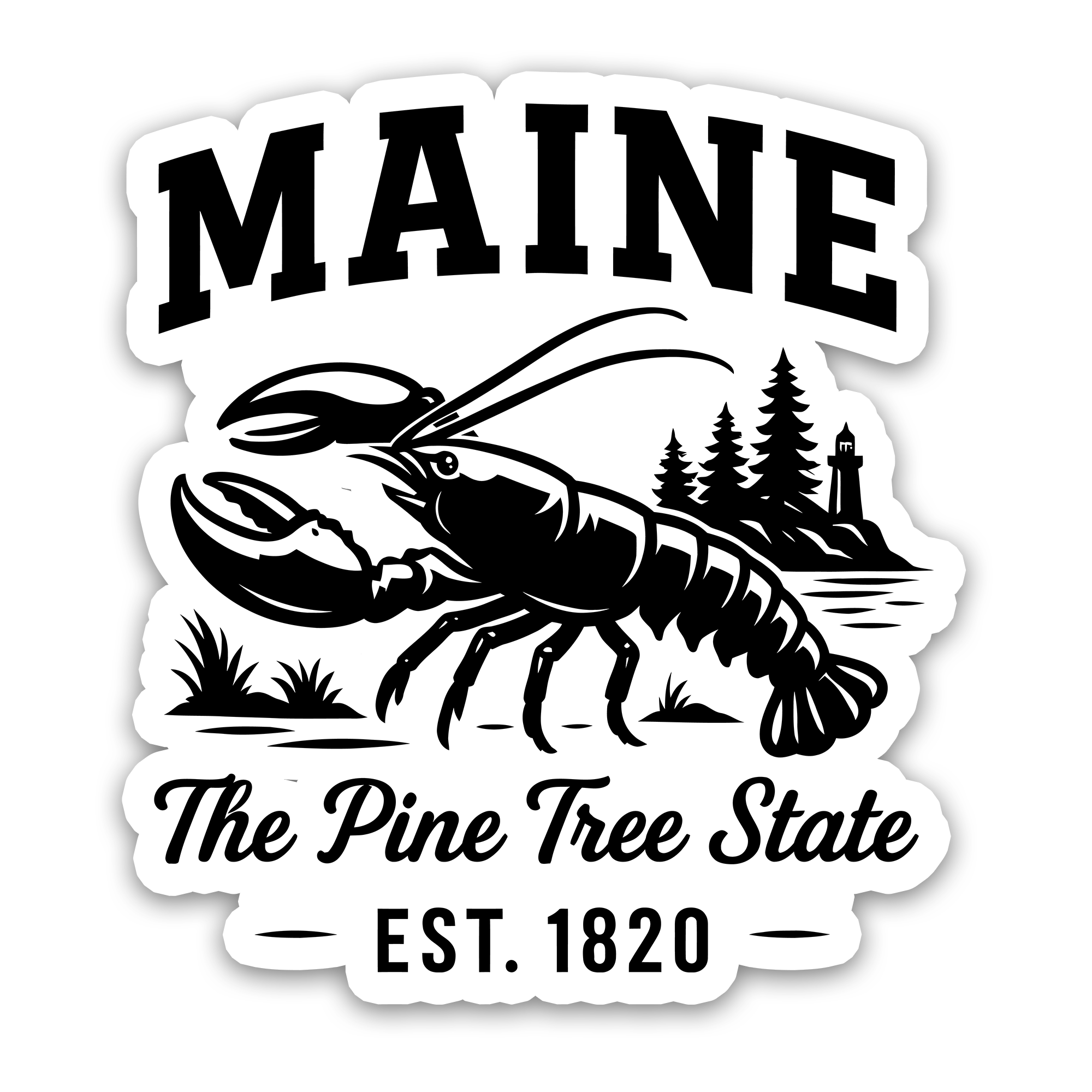 Maine Lobster Vinyl Sticker | The Pine Tree State Decal