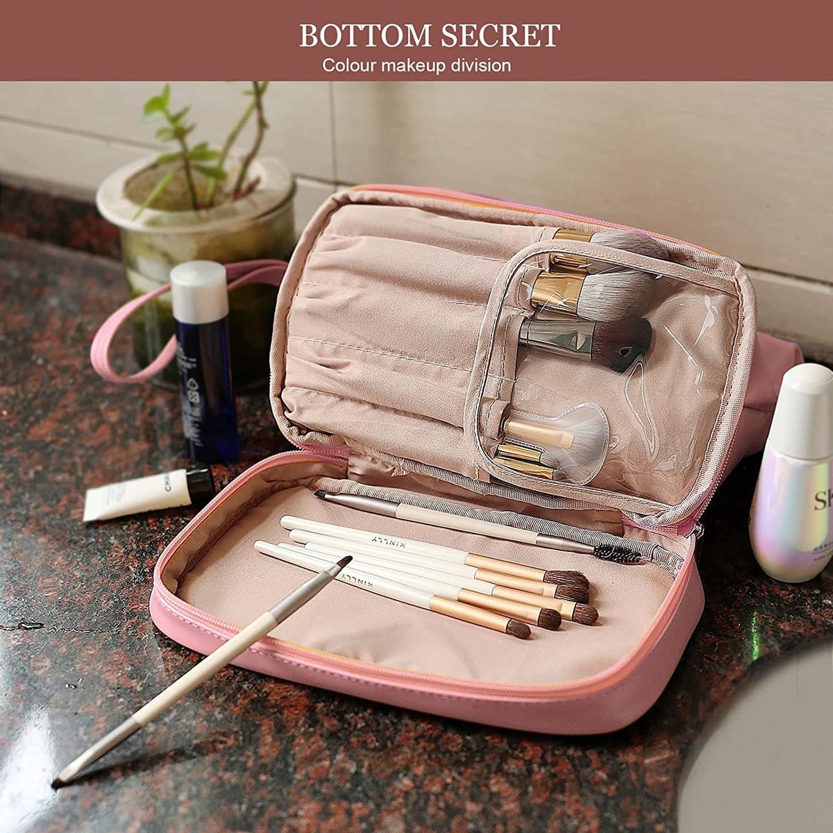 Travel Toiletry & Makeup Organizer Bag – PU Leather