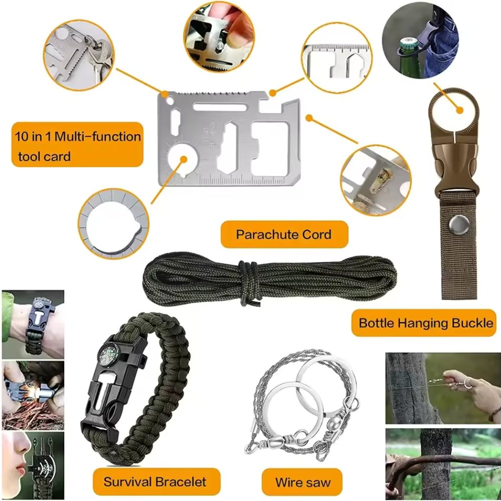 31-Piece Survival Gear Kit | Tactical Emergency Equipment Bag