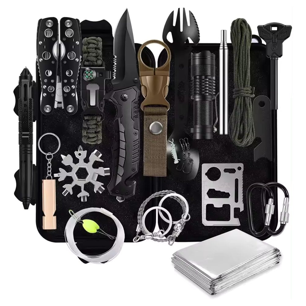 31-Piece Survival Gear Kit | Tactical Emergency Equipment Bag