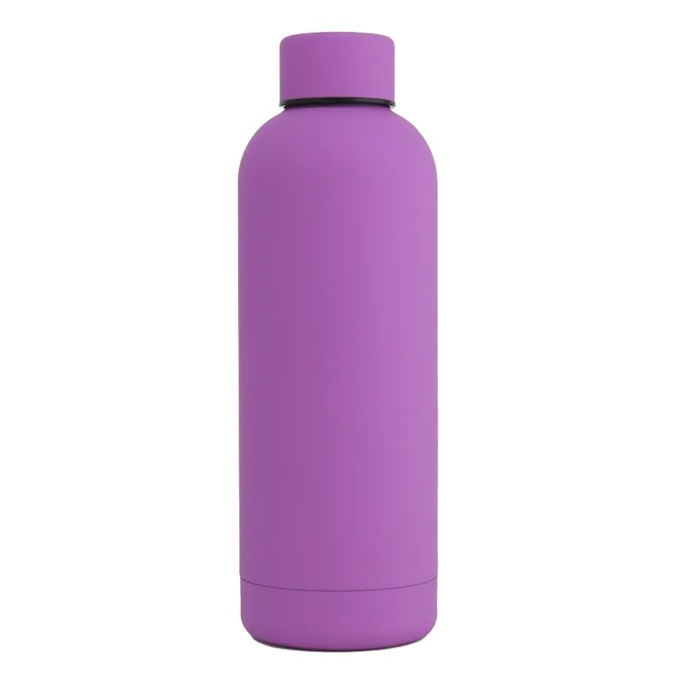 17oz Vacuum Insulated Stainless Steel Water Bottle | Rubber-Coated | 7 Colors