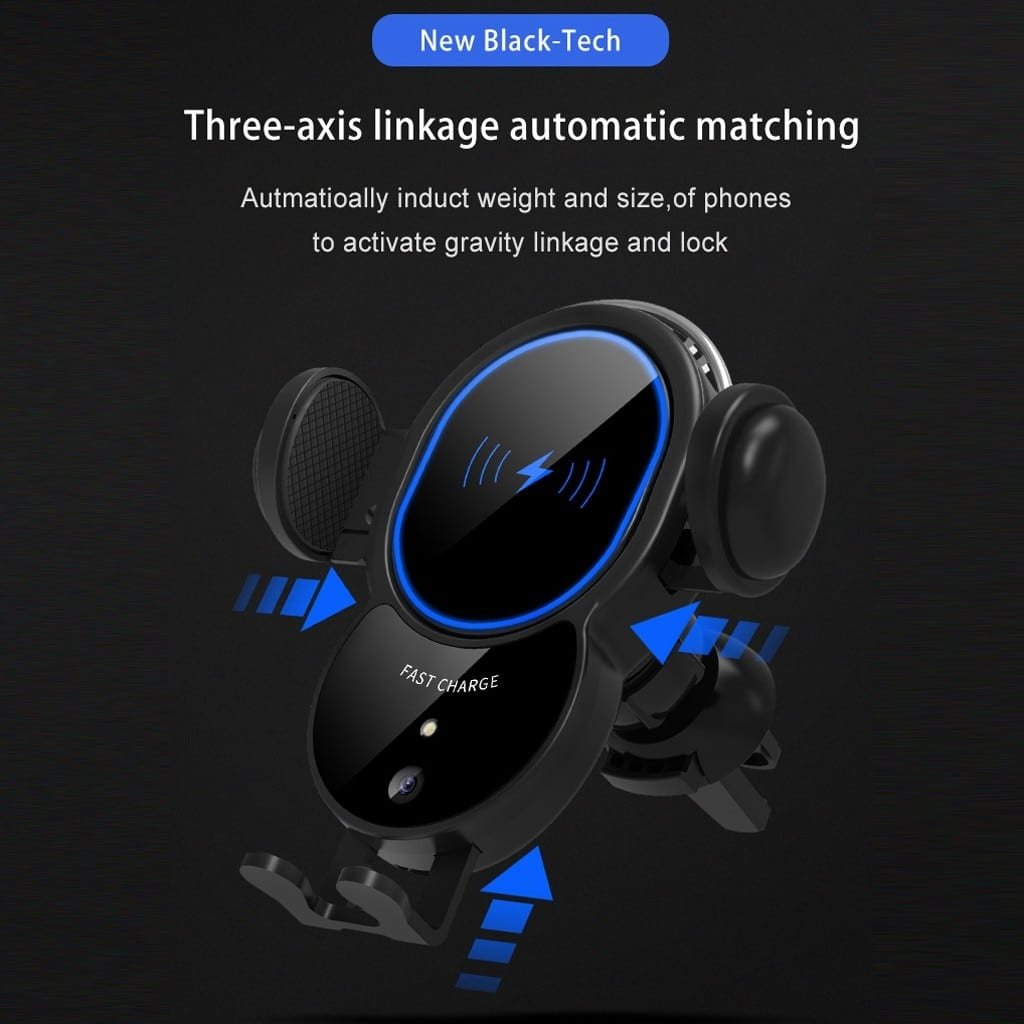 10W Qi Fast Wireless Car Charger | Auto-Sensing Air Vent Mount