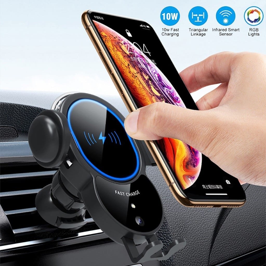 10W Qi Fast Wireless Car Charger | Auto-Sensing Air Vent Mount