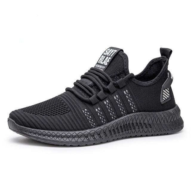 Men's Breathable Mesh Sneakers | Lightweight Non-Slip | Orange Sole | Running & Walking