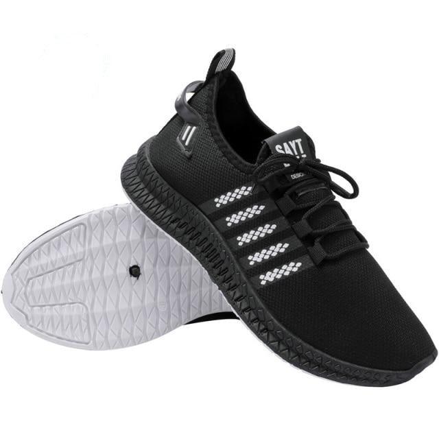 Men's Breathable Mesh Sneakers | Lightweight Non-Slip | Orange Sole | Running & Walking