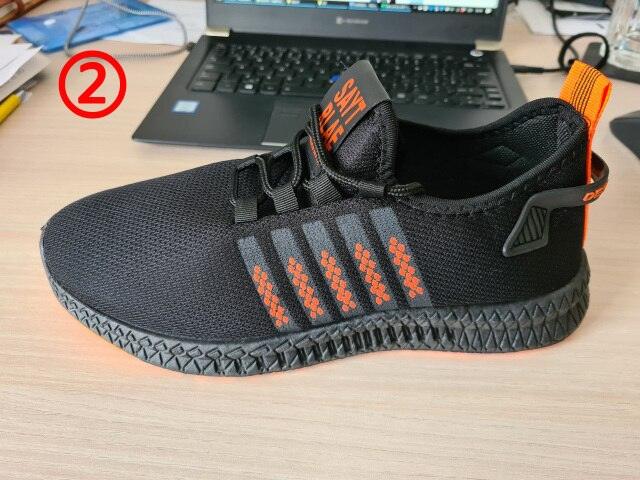 Men's Breathable Mesh Sneakers | Lightweight Non-Slip | Orange Sole | Running & Walking