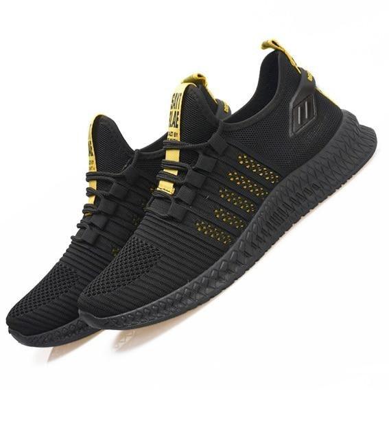 Men's Breathable Mesh Sneakers | Lightweight Non-Slip | Orange Sole | Running & Walking