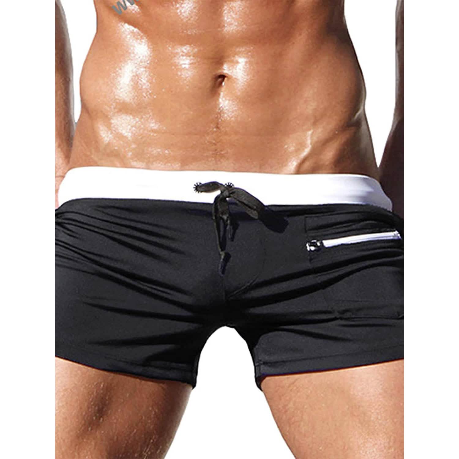Men's Tropical Print Beach Shorts – Quick-Dry, Lace-Up Swim Trunks