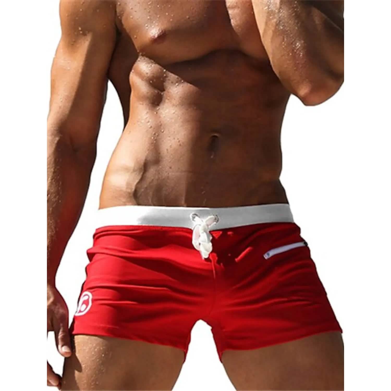 Men's Tropical Print Beach Shorts – Quick-Dry, Lace-Up Swim Trunks