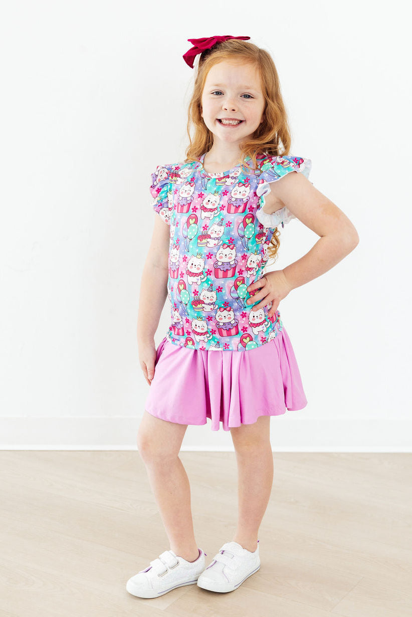 Mila & Rose Ruffle Tee | Girly Basic Tee for Girls | Mix & Match Everyday Top