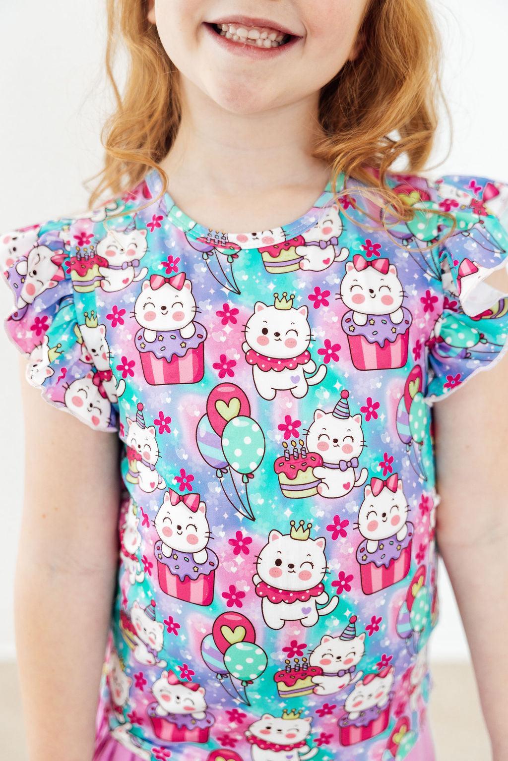 Mila & Rose Ruffle Tee | Girly Basic Tee for Girls | Mix & Match Everyday Top