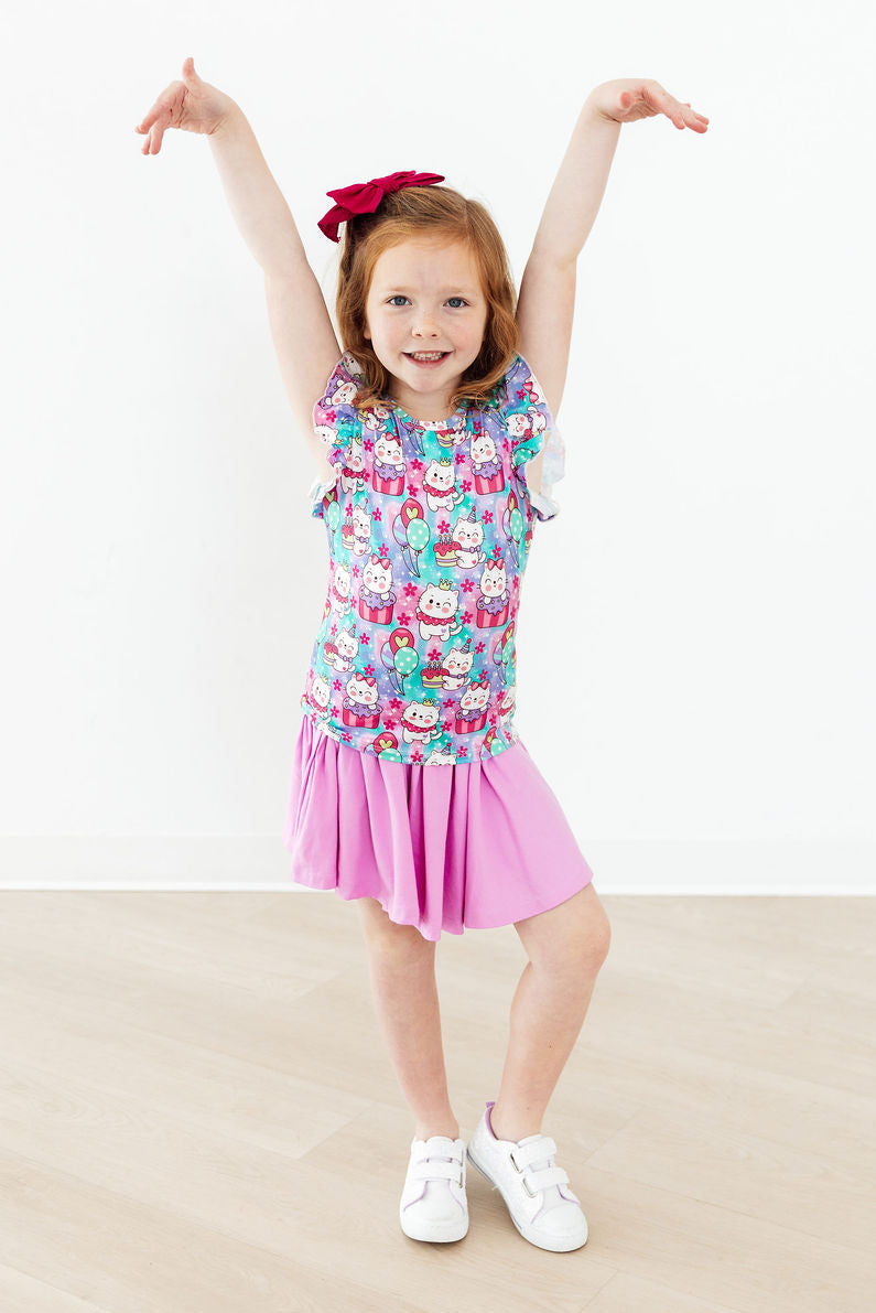Mila & Rose Ruffle Tee | Girly Basic Tee for Girls | Mix & Match Everyday Top