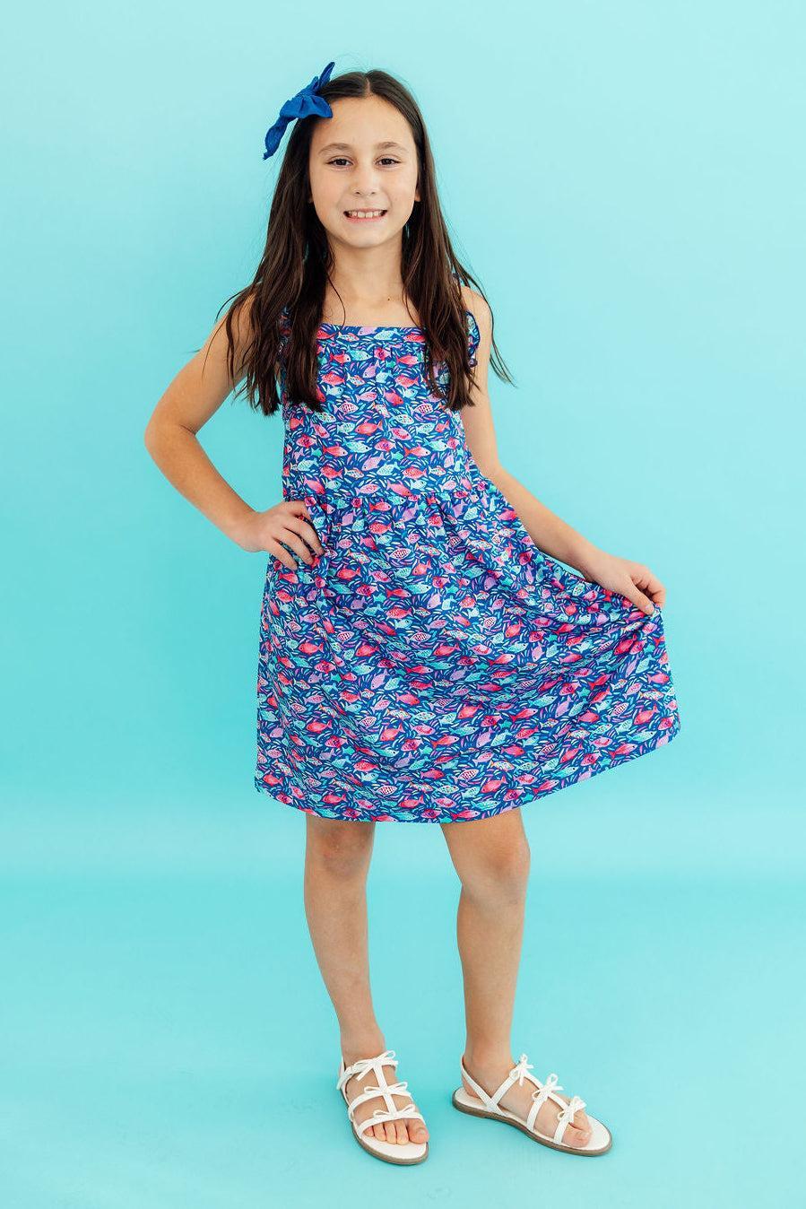 Ruffle Cross Back Dress | Flirty Summer Dress with Criss Cross Back