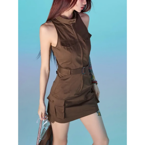 Gürtel Punk Cargo Minikleid