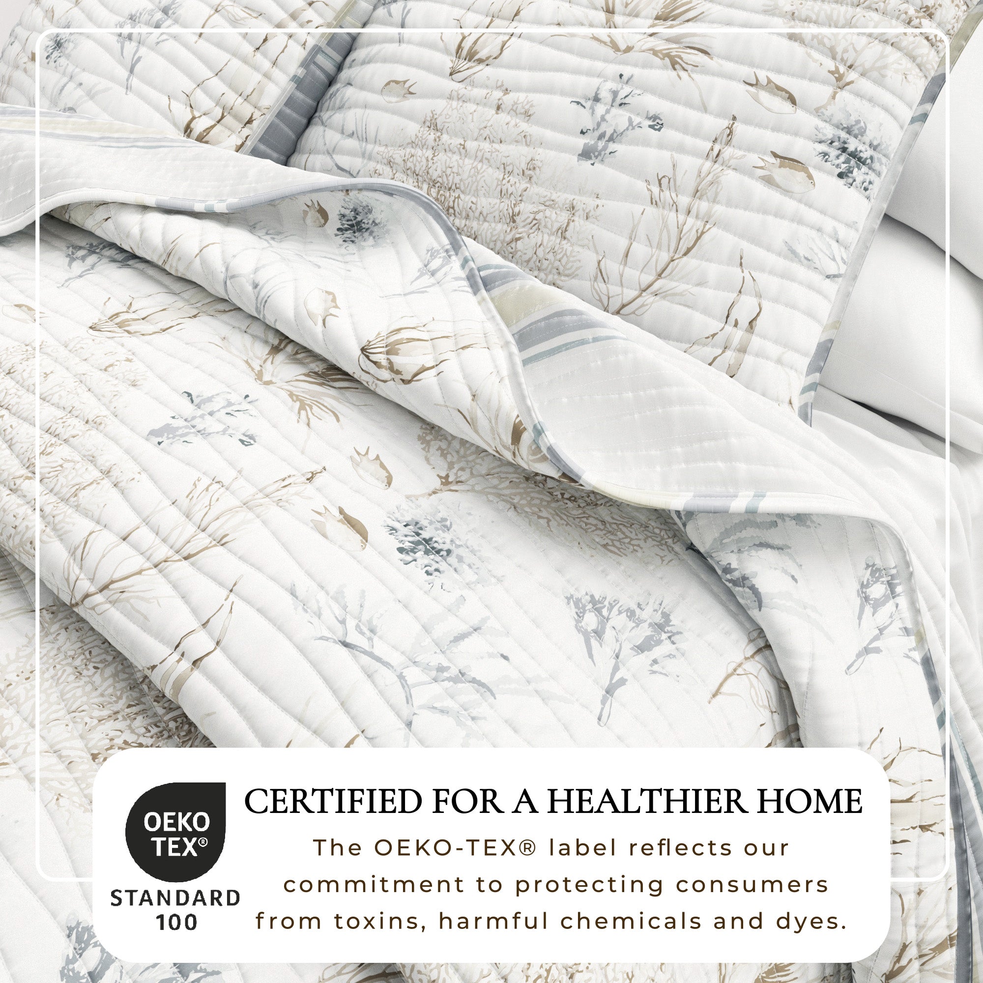 Coastal Elegance Quilt Set — Double-Brushed Microfiber | Refined Seaside Style