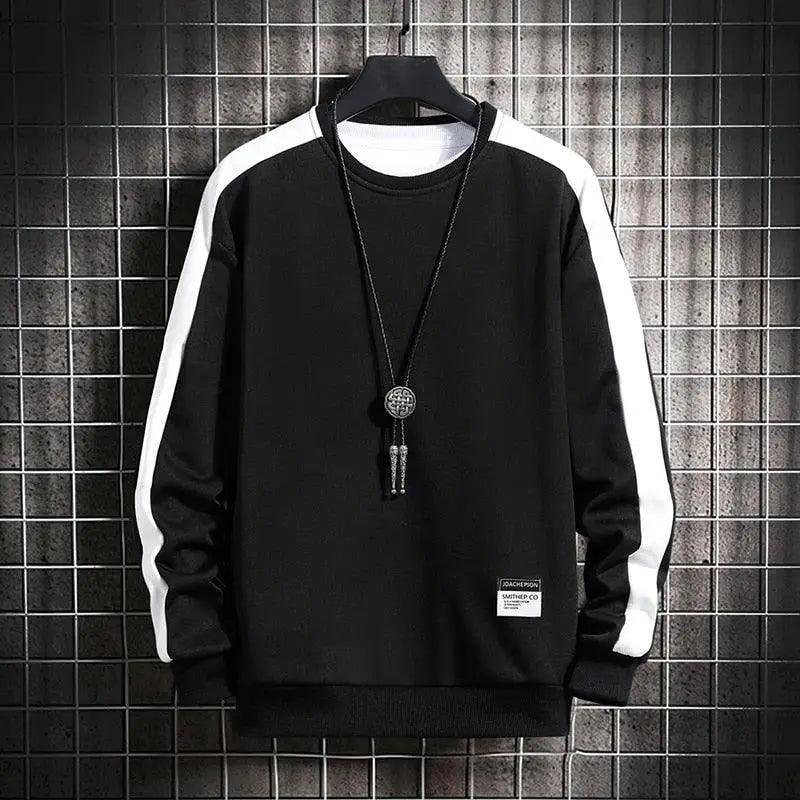 Men's Color Block Patchwork Sweatshirt | Long Sleeve Pullover