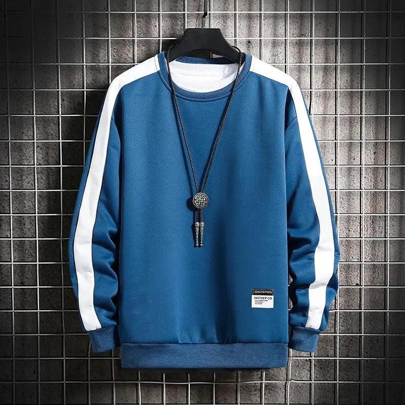 Men's Color Block Patchwork Sweatshirt | Long Sleeve Pullover