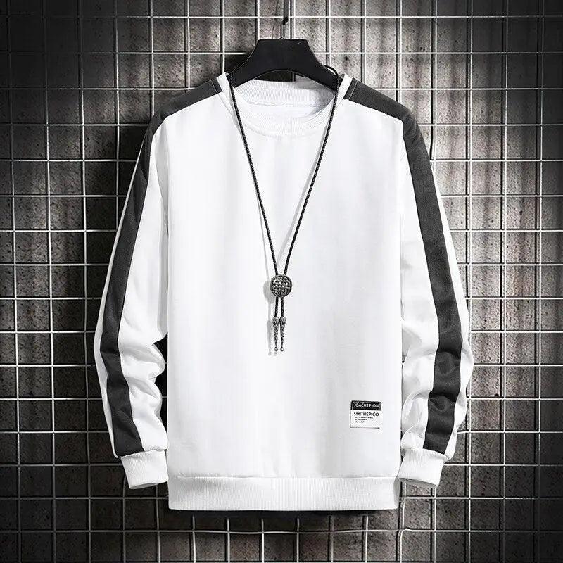 Men's Color Block Patchwork Sweatshirt | Long Sleeve Pullover