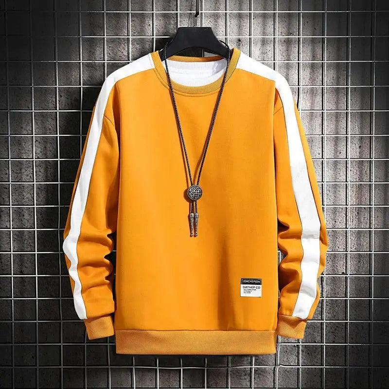 Men's Color Block Patchwork Sweatshirt | Long Sleeve Pullover